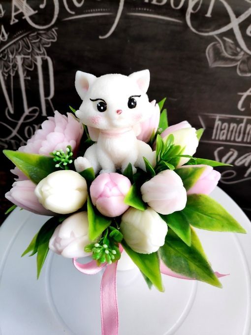 Букет из мыла "Котенок"